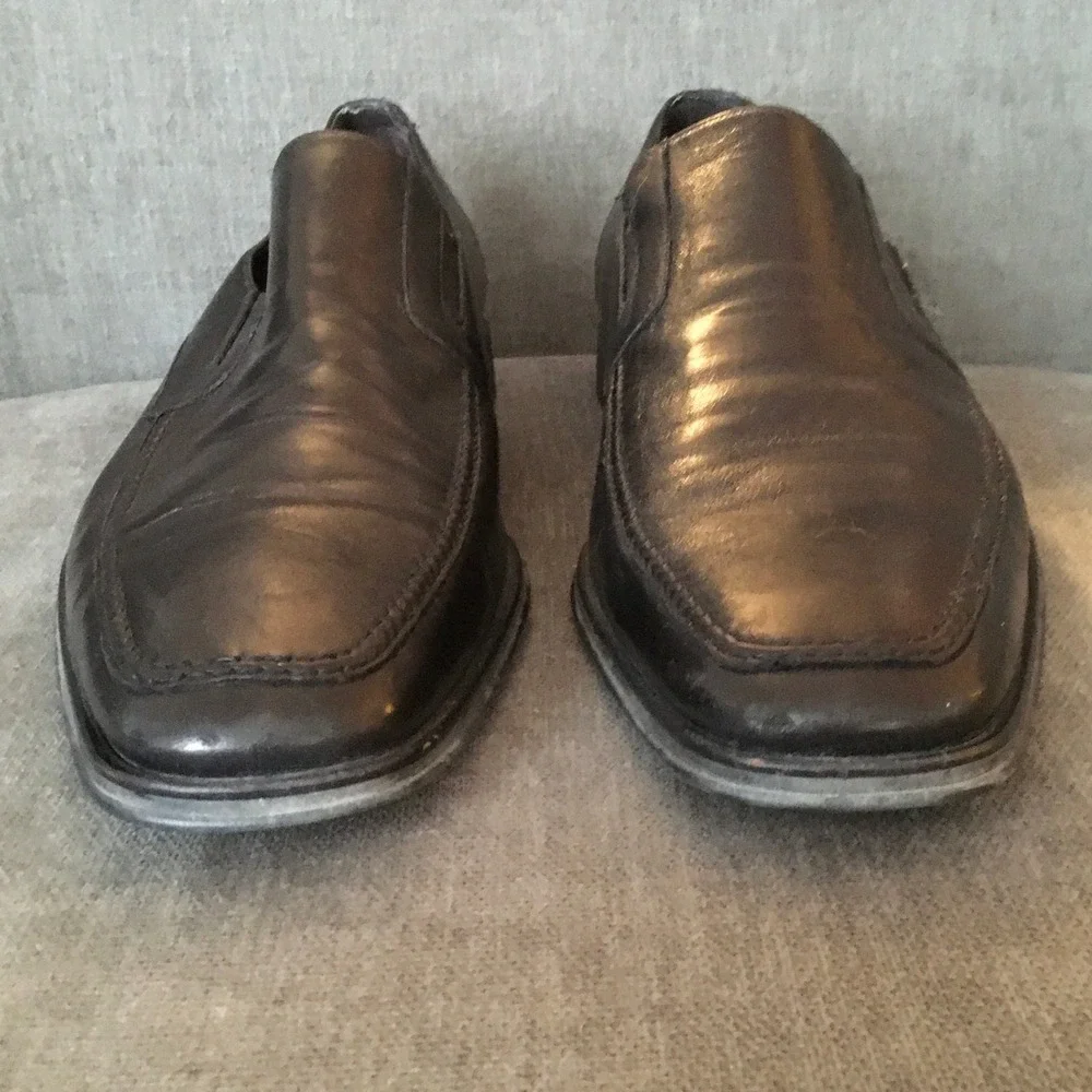 Bruno Magli Raging Black Leather Slip‎ On Square Toe Loafers Size 15
